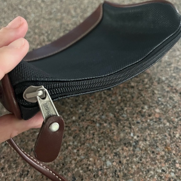 Vintage Esprit Purse Two Tone Black Brown 90s Shoulder Crossbody Bag Retro Small - Picture 6 of 12